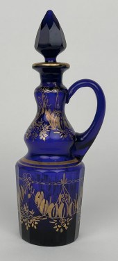 COBALT BLUE VINEGAR BOTTLE ENG