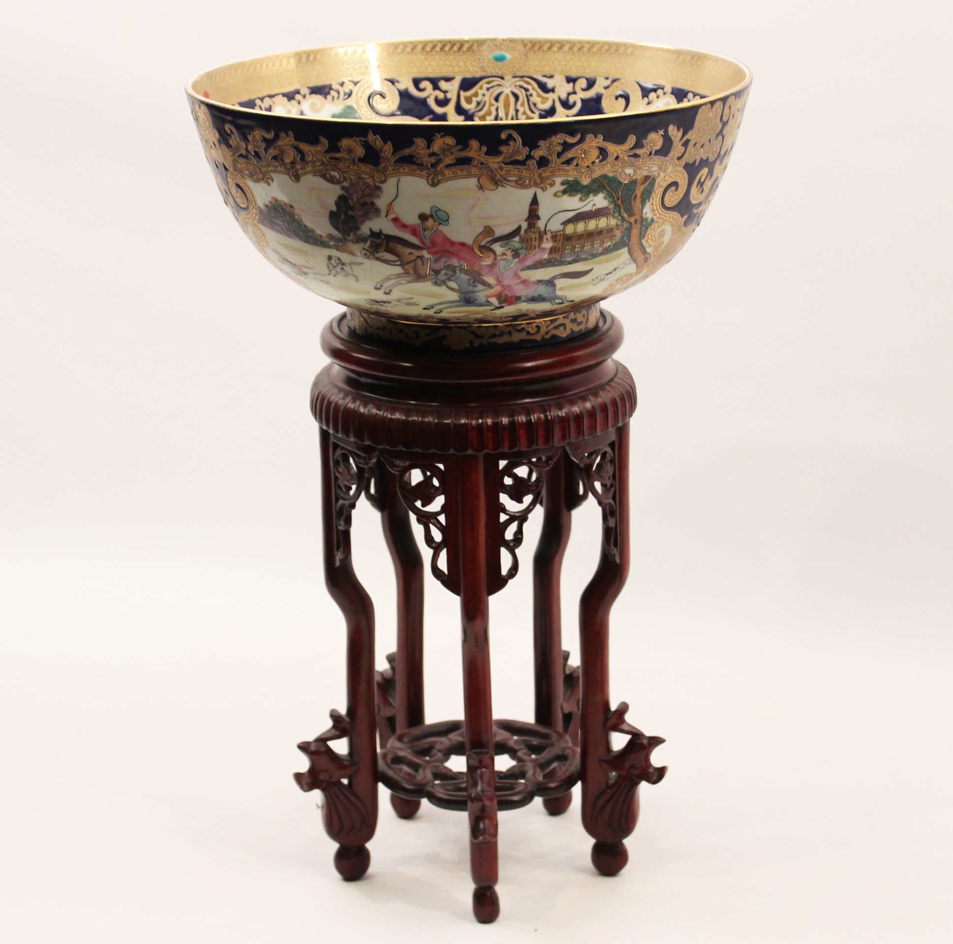 COBALT CHINESE EXPORT DECORATED