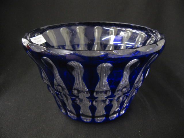Cobalt Cut-to-Clear Bowl unusual