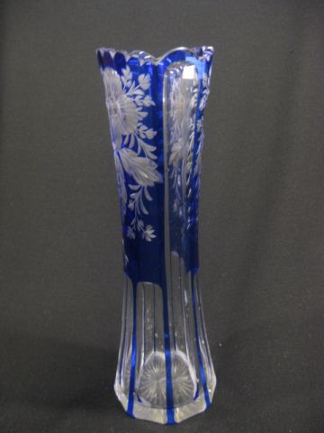 Cobalt Cut-to-Clear Vase rich