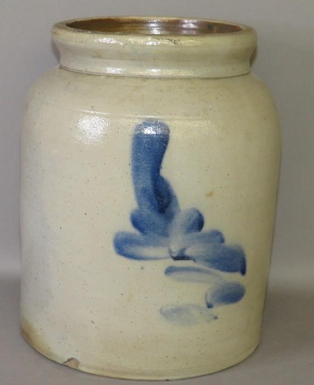 COBALT DECORATED CYLINDER STONEWARE