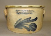 COBALT DECORATED STONEWARE BUT