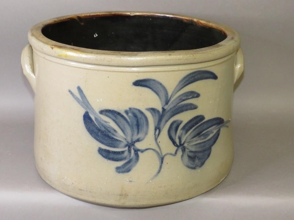 COBALT DECORATED STONEWARE CAKE
