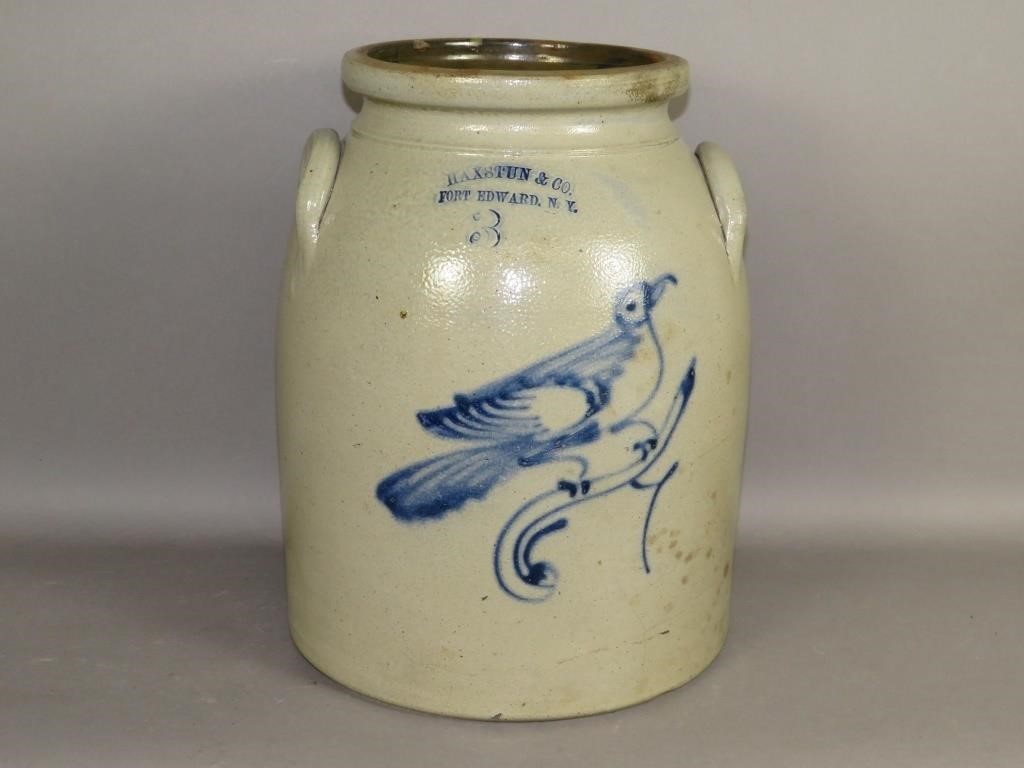 COBALT DECORATED STONEWARE CHURN BY
