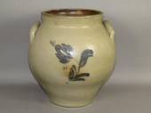 COBALT DECORATED STONEWARE JAR