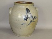 COBALT DECORATED STONEWARE JAR