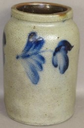 COBALT DECORATED STONEWARE JAR