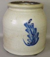 COBALT DECORATED STONEWARE JAR