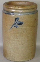 COBALT DECORATED STONEWARE JAR