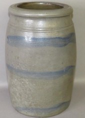 COBALT DECORATED STONEWARE JAR