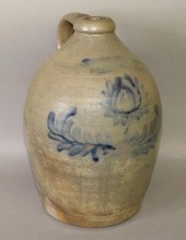 COBALT DECORATED STONEWARE JUG