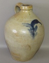 COBALT DECORATED STONEWARE JUG