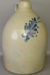 COBALT DECORATED STONEWARE JUG