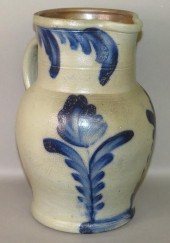 COBALT DECORATED STONEWARE PIT