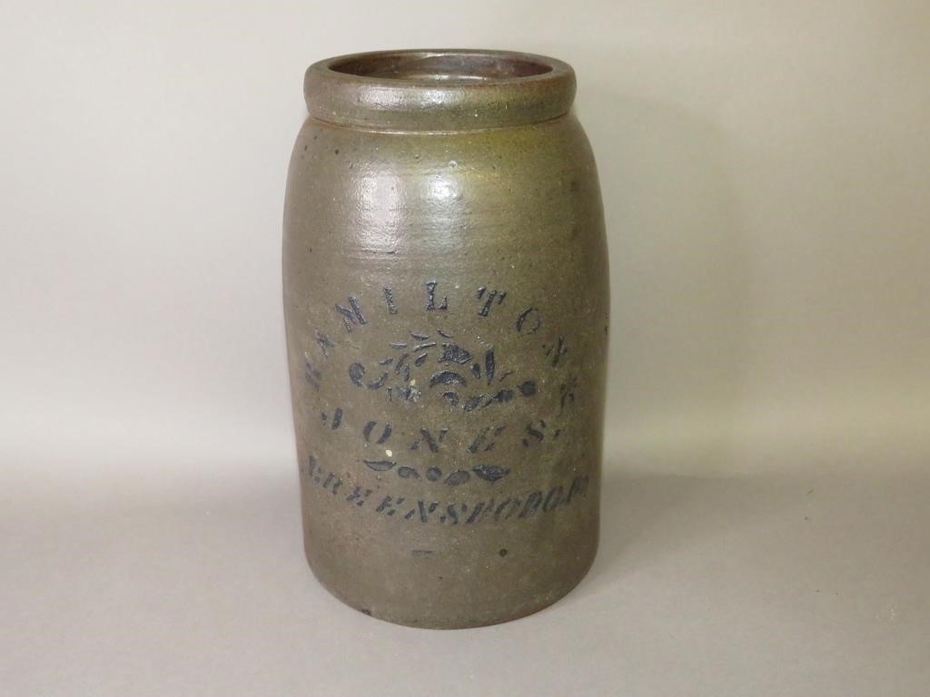 COBALT DECORATED STONEWARE WAX
