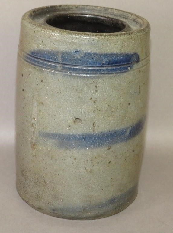 COBALT DECORATED STONEWARE WAX