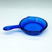 COBALT GLASS MINI SKILLET SERV