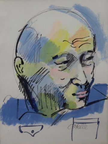 COBELLE. Watercolor of a Head of