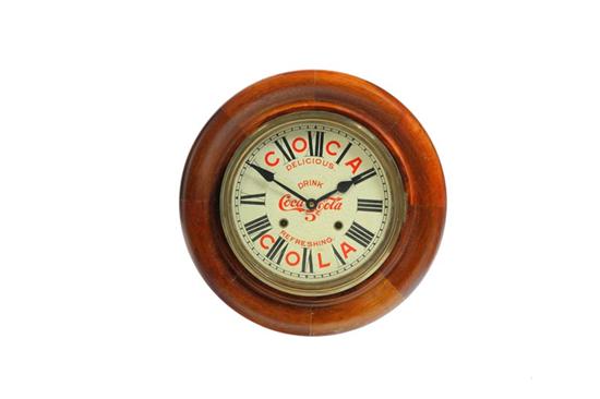 COCA-COLA ADVERTISING WALL CLOCK.