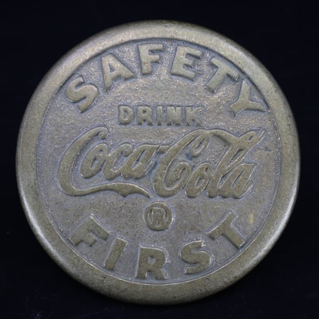 COCA-COLA BRASS SIDE WALK MARKER,