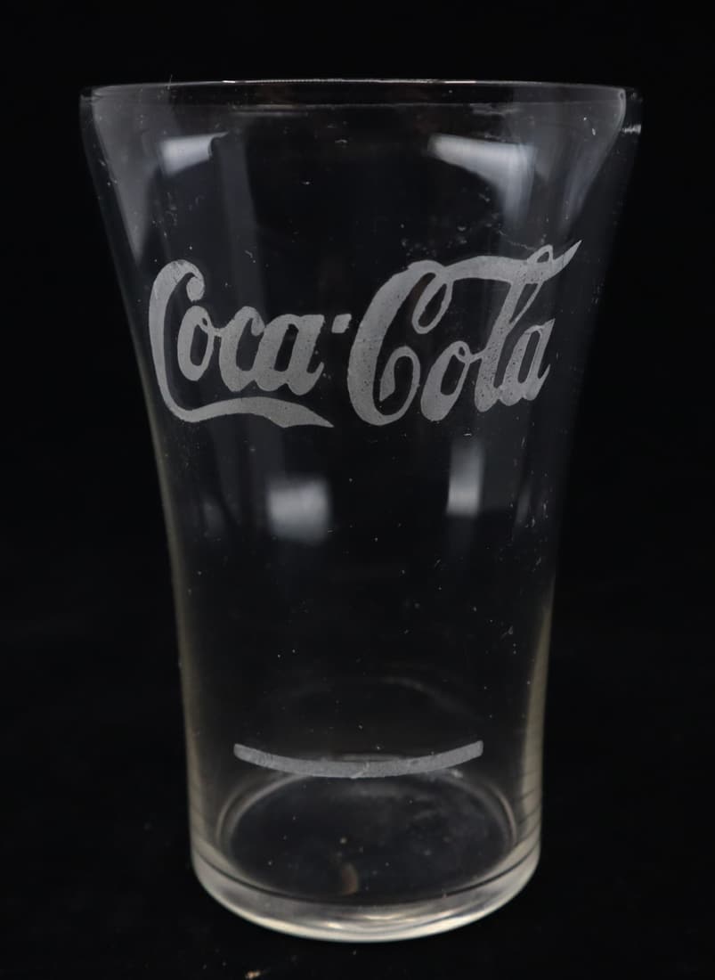 COCA COLA ETCHED FLARE GLASS,