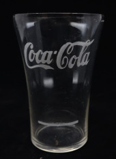 COCA COLA ETCHED FLARE GLASS,