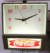 COCA COLA FISHTAIL CLOCK, 10.7