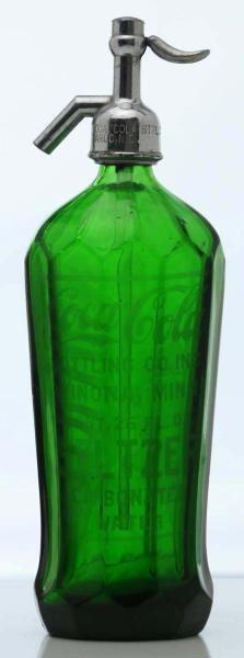 Coca-Cola Green Seltzer Bottle. 