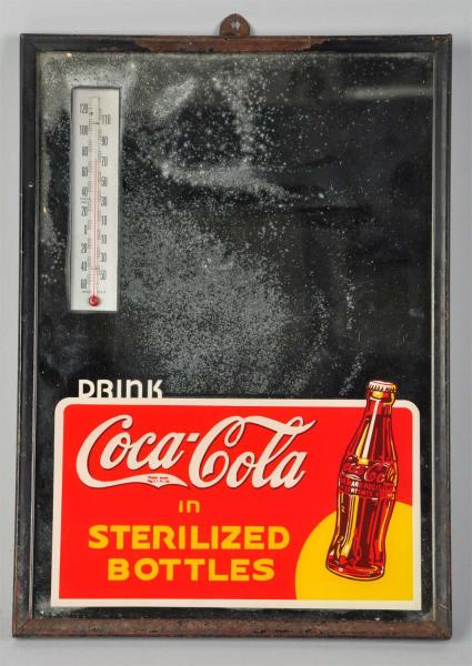 Coca-Cola Mirror Sign.  Late 1930s.