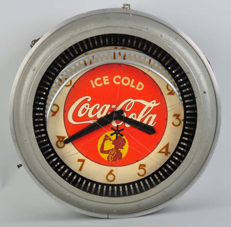 Coca-Cola Neon Spinner Clock. 