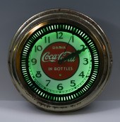 COCA-COLA NEON SPINNING CLOCK: