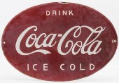 COCA-COLA OVAL PORCELAIN SIGNC