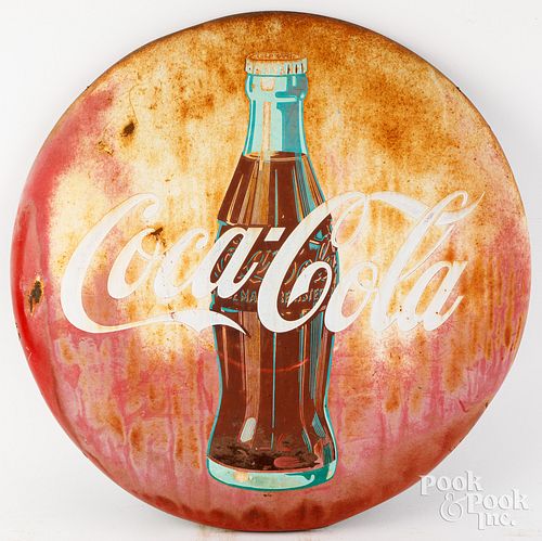 COCA-COLA PAINTED METAL ADVERTISING