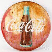 COCA-COLA PAINTED METAL ADVERT