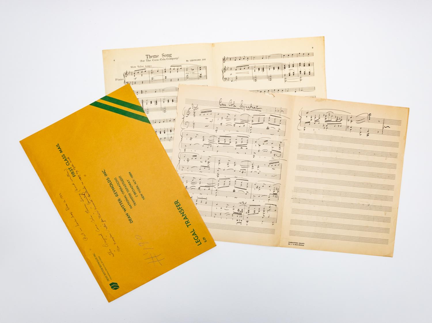 COCA-COLA RADIO PROGRAM HANDWRITTEN