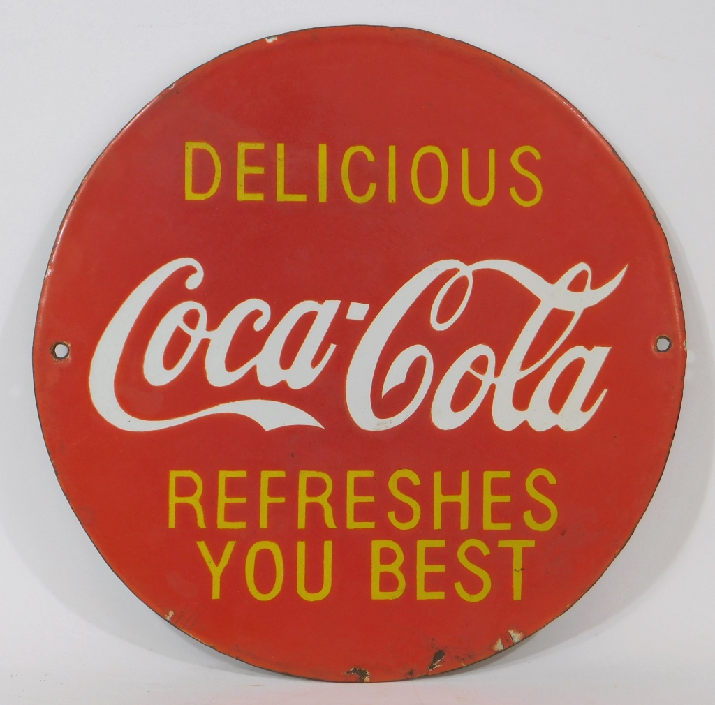 COCA-COLA RED ROUND PORCELAIN