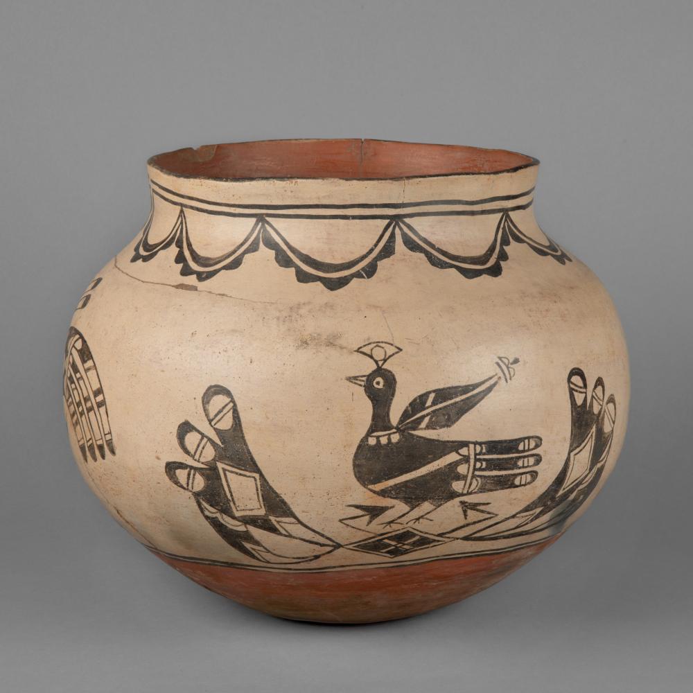 COCHITI, PARROT JAR (WITH QUAIL),