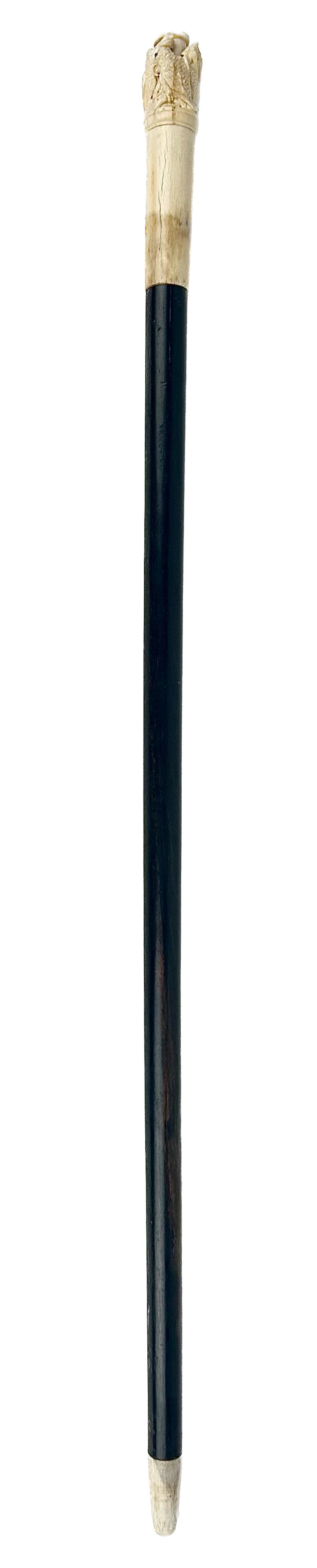 COCKATOO CANE LATE 19TH/EARLY