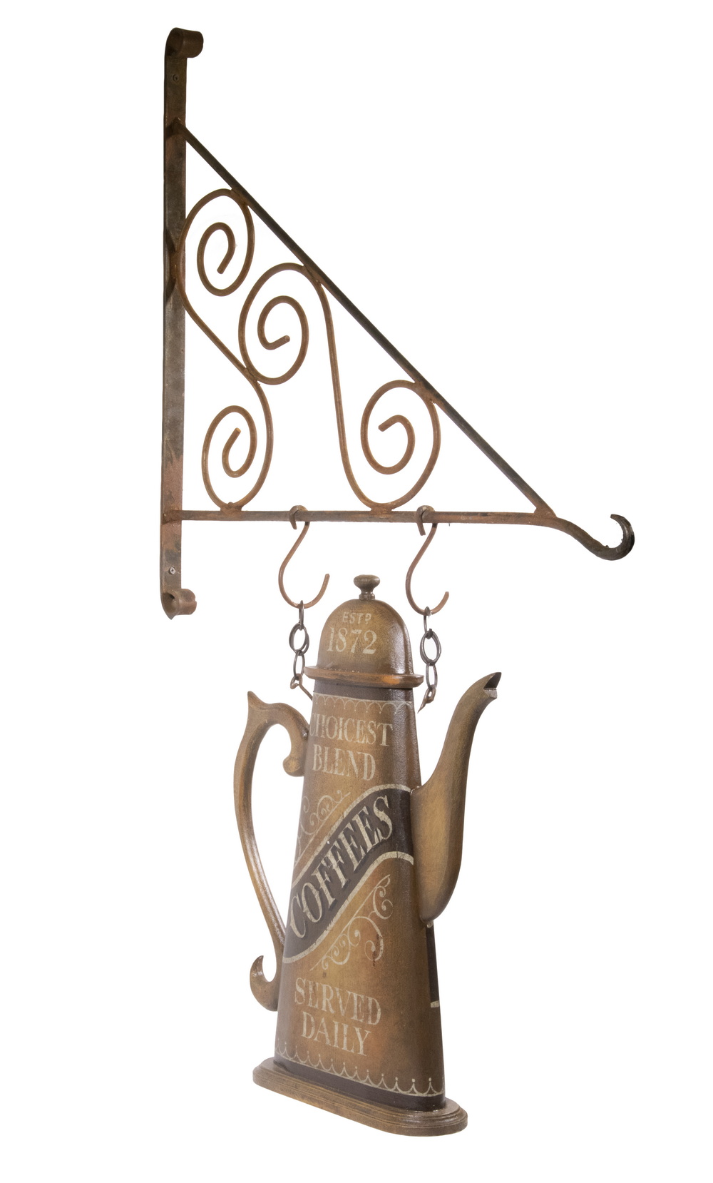 COFFEE POT SIGN WITH METAL
