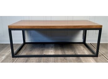Coffee table with wood veneered
