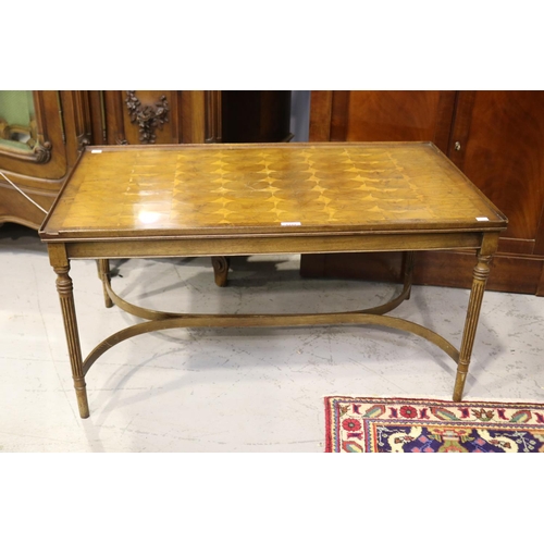 Coffee table with X frame stretcher
