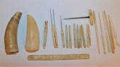 COFFIN WHALE BONE LOTLot of as