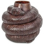 COILED SERPENT BRONZE VASEDESC