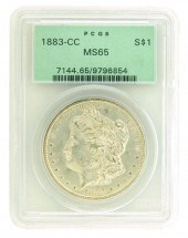 †COIN: 1883-CC MORGAN SILVER D