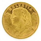 †COIN: 1935-B SWISS 20 FRANC G
