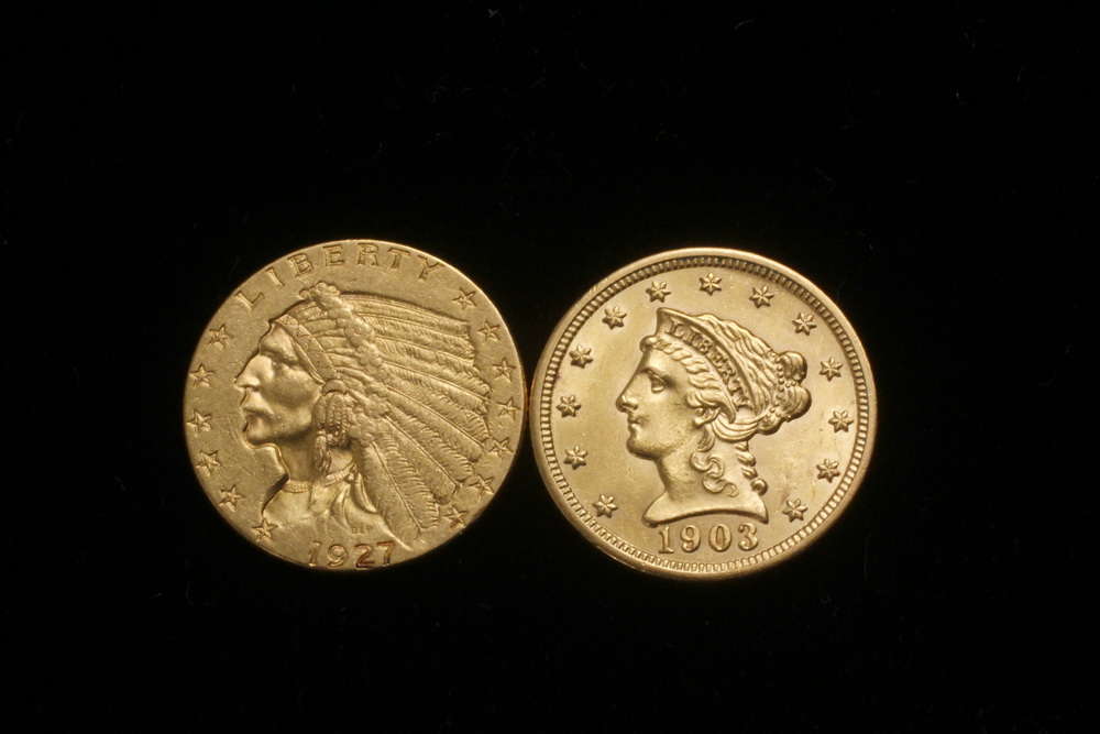 COIN - (2) Gold coins (1) 1903