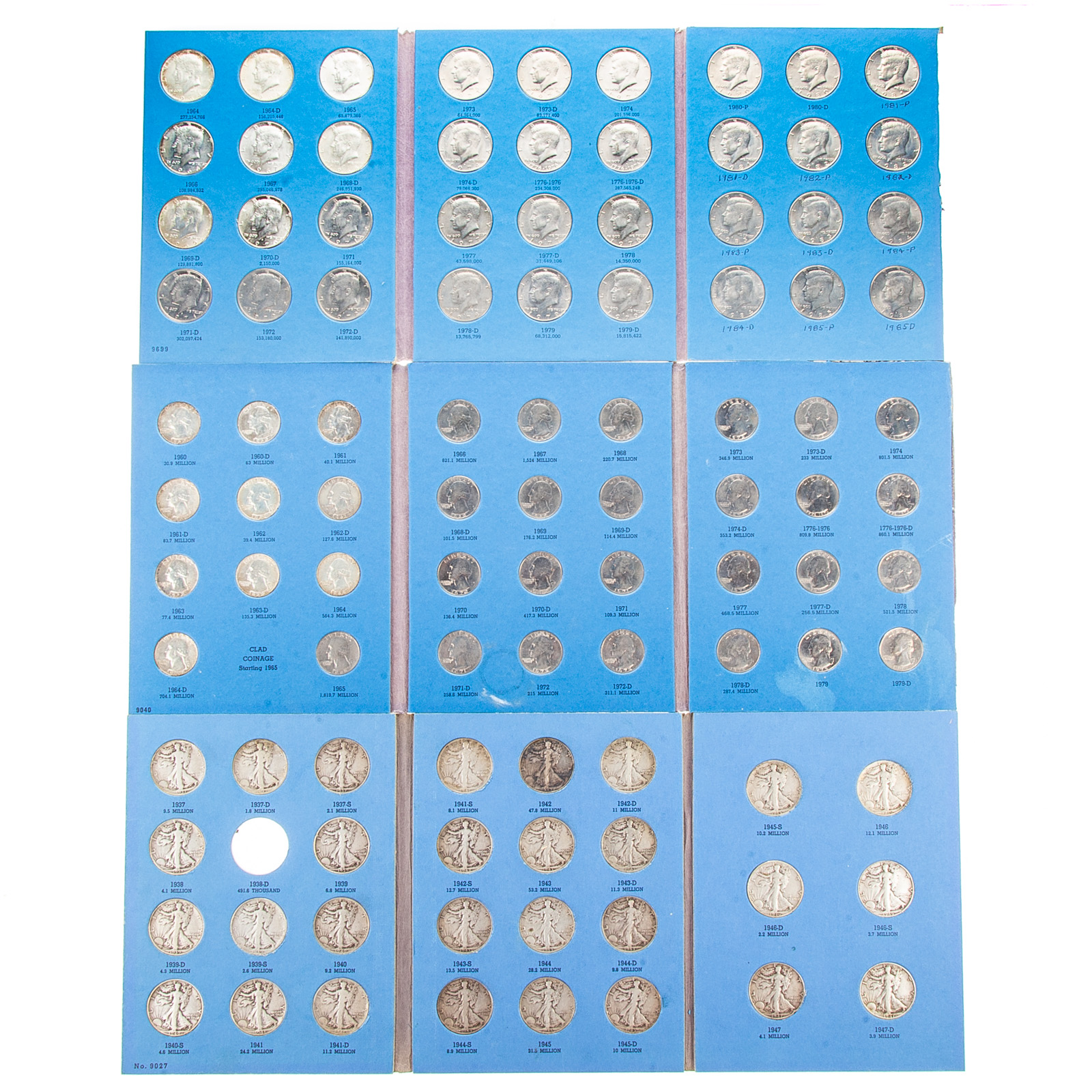 COIN ALBUMS WITH US SILVER $18 FACE