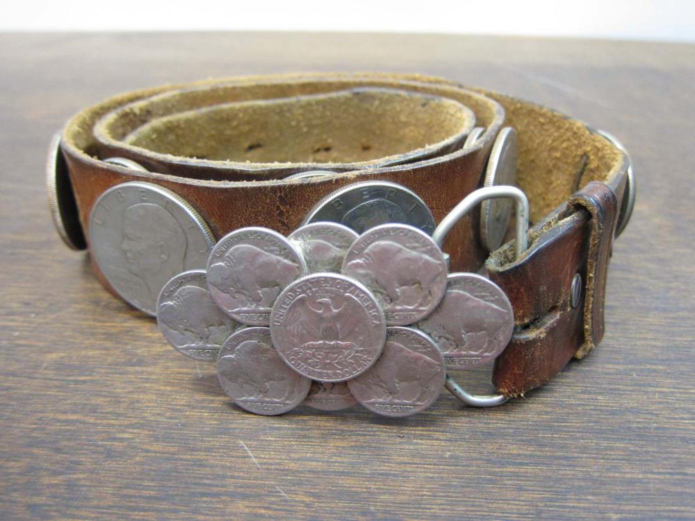 COIN AND LEATHER BELT BY