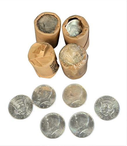COIN LOT TO INCLUDE FOUR ROLLS 1964