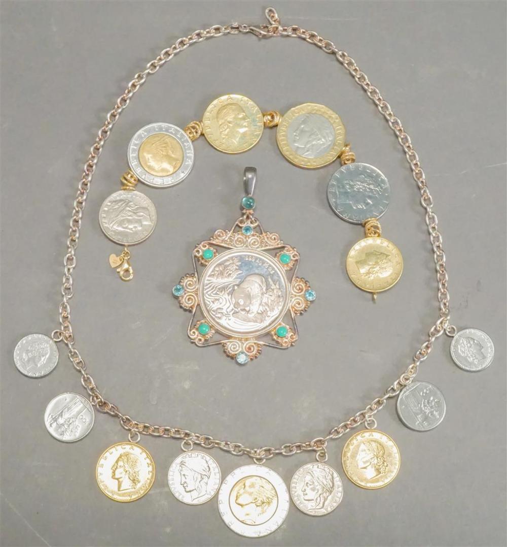 COIN MOUNTED JEWELRY INCLUDING LIRA